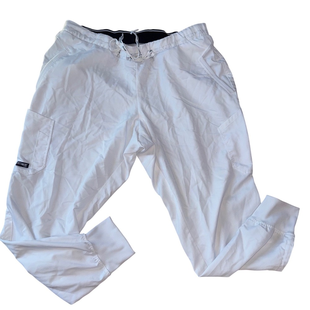 Greys Anatomy Spandex Stretch White Scrub Joggers GRP534X Cargo Pants Mens L